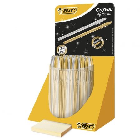 Bic Expositor Bolígrafos Cristal Shine Dorado y Plateado 40 Unidades Bic Expositor Bolígrafos Cristal Shine Dorado y Plateado 40 Unidades